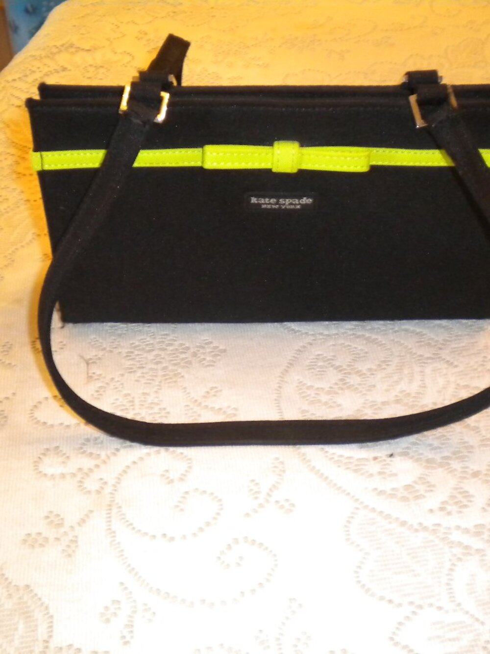Kate Spade New York fabric/canvas baguette-style shoulder bag